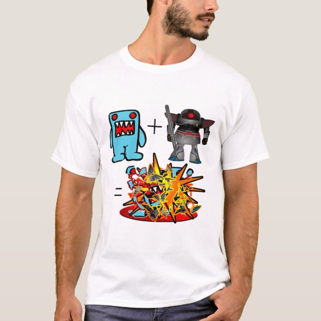 robot_vs_monsterblue t shirt (Framsida)