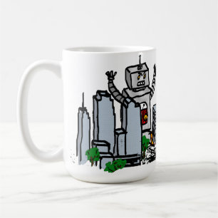 Robot vs stad kaffemugg
