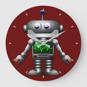 Robot Wall Clock Stor Klocka