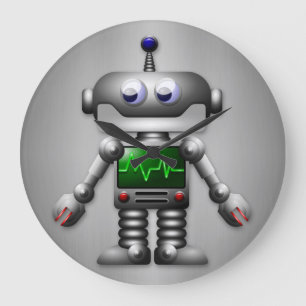Robot Wall Clock Stor Klocka