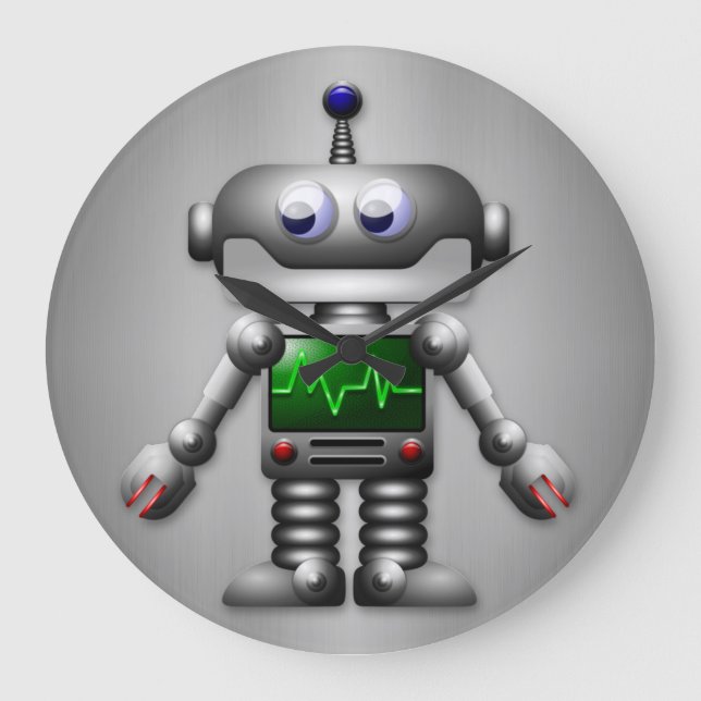 Robot Wall Clock Stor Klocka (Framsida)