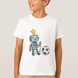 Robot with Christmas lights playing soccer T Shirt