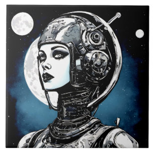Robot Woman VI Kakelplatta