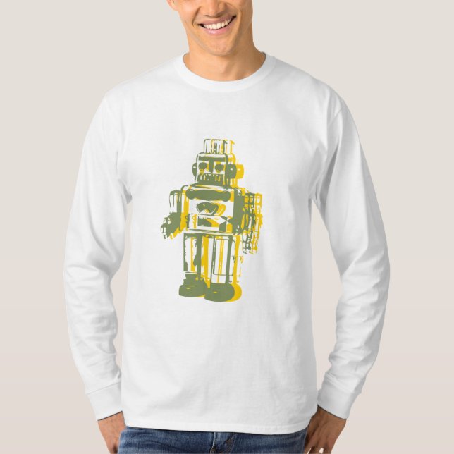 robot_yellow robot_green tee shirt (Framsida)
