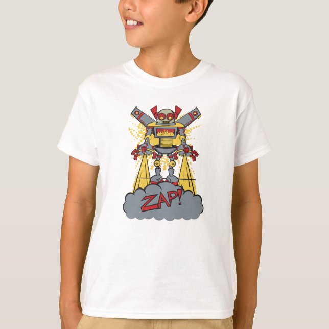 Robot Zap Illustration T Shirt (Framsida)