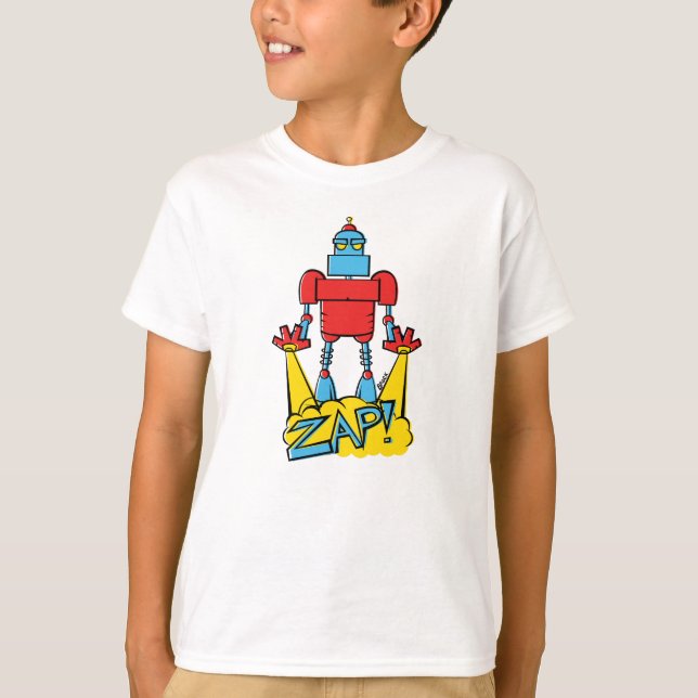 Robot Zapping Illustration T Shirt (Framsida)