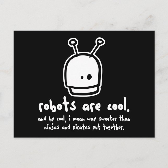 robotar är coola2 vykort (Framsida)
