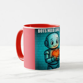 Robotar Behöver Kärlek Oxo - Röd Kombinations Mugg