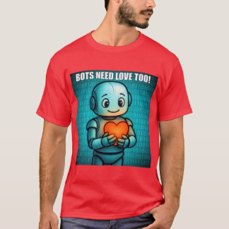 Robotar behöver också kärlek - Herrar Ljus Röd T Shirt