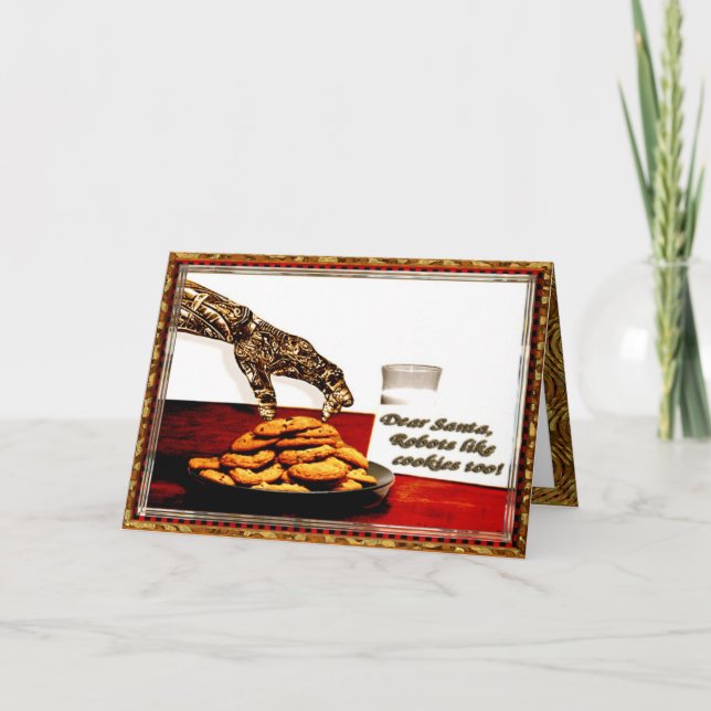 Robotar gillar kakor helgkort (Framsida)