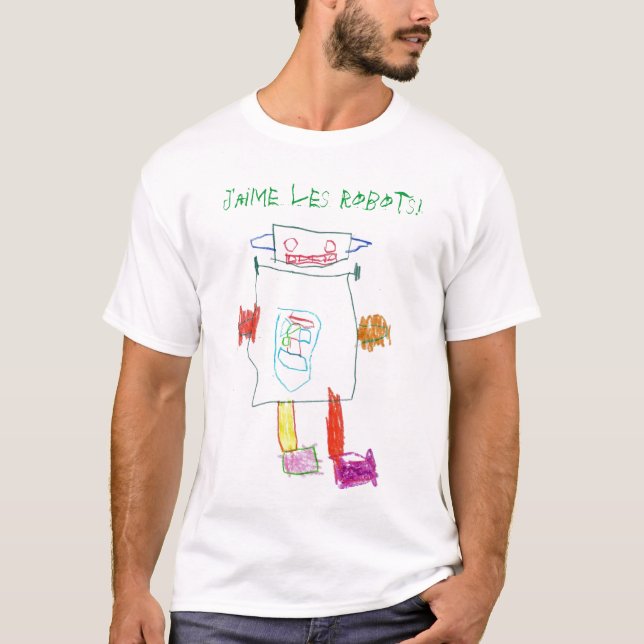 Robotar J'aime lesrobotar! T-shirt (Framsida)