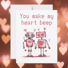 Robotar Ni får mitt hjärta att bulta Valentines Kort