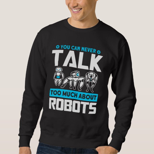 Robotar pratar om robotar robottekniker lång ärmad tröja (Framsida)