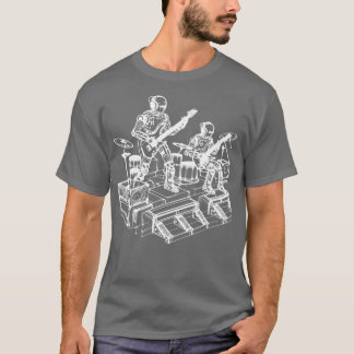 robotar spelar musik t shirt