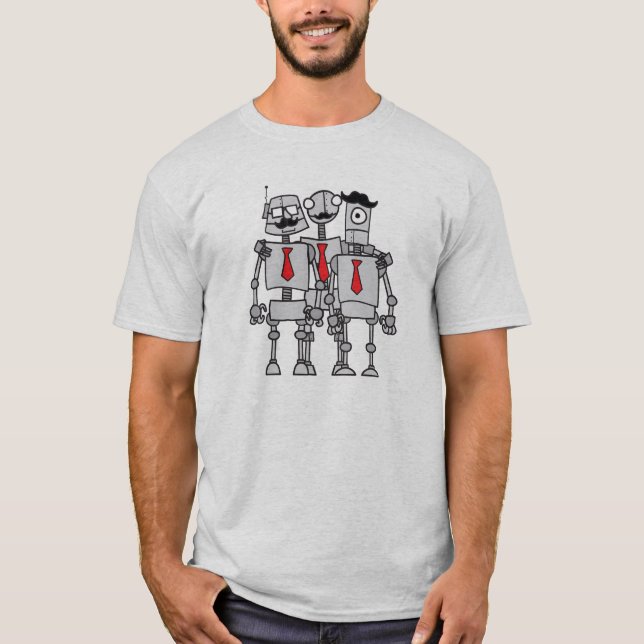 Robotarbetare i ett gruppfoto tee (Framsida)
