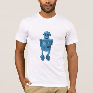 Robotattack! För utrymmeålder för blått atom- T Shirt