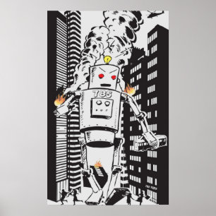 Robotattackvintage affisch
