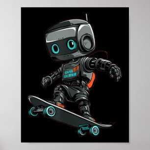 Robotdräkt för skateboardåkning för en cool look poster