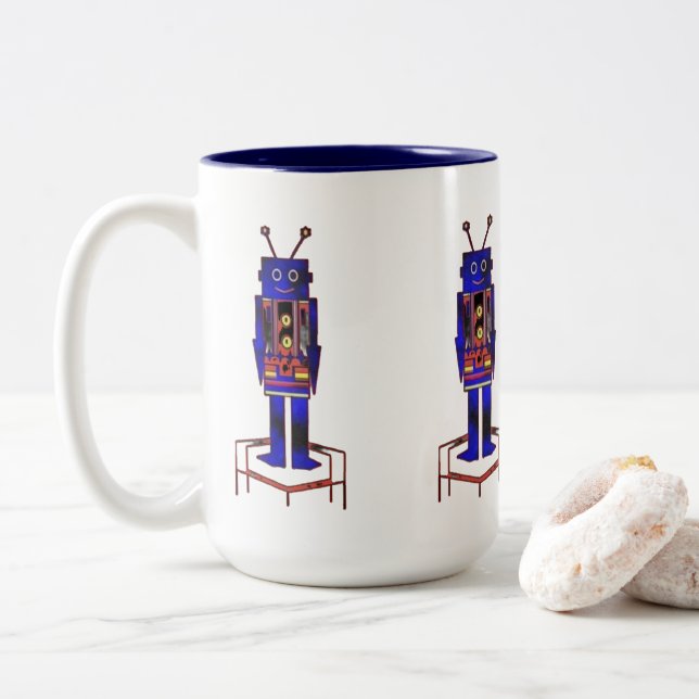 "Roboten" (0,44 l) Tvåtons Mug Två-Tonad Mugg (Med munk)