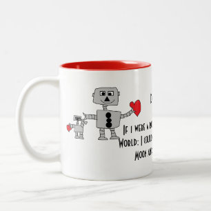 Roboten älskar jag pappamuggen Två-Tonad mugg