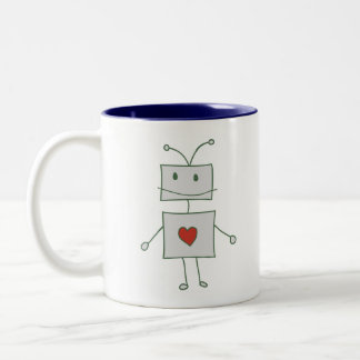 Roboten älskar tea. Två-Tonad mugg
