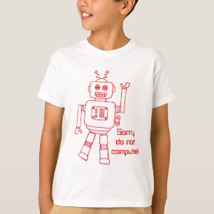 Roboten beräknar inte! röd roligt lurar t-skjort t shirt