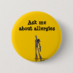 Roboten frågar mig om allergier knapp