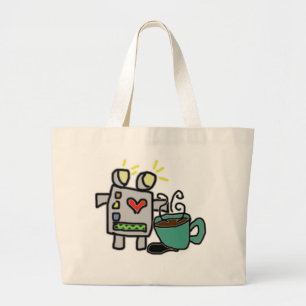 Roboten & kaffe hänger lös jumbo tygkasse