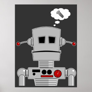 Roboten skruvar trycket poster