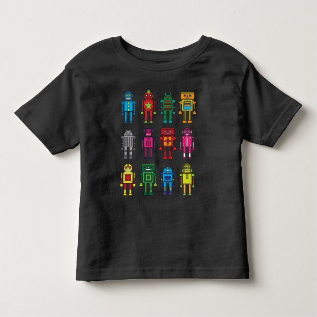 Roboter Geschenk Robotik Retro Spielzeug Spaß T Shirt (Framsida)