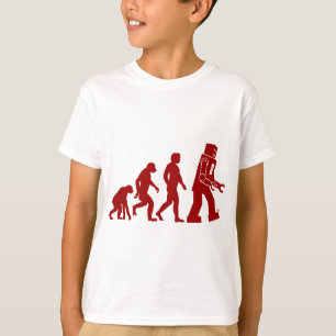 Robotevolution av manen in i roboten t-shirt