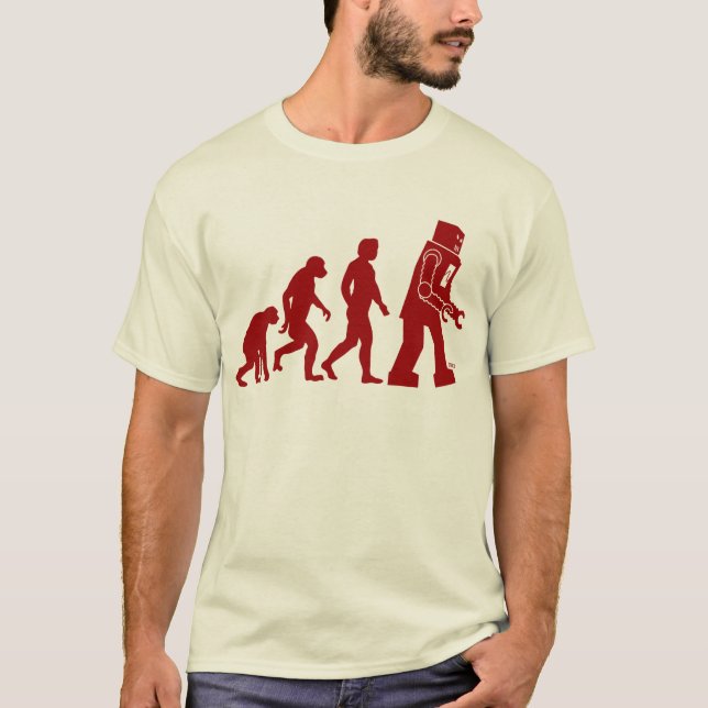 Robotevolution av manen in i roboten t-shirt (Framsida)