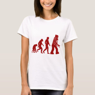 Robotevolution av manen in i roboten t-shirt
