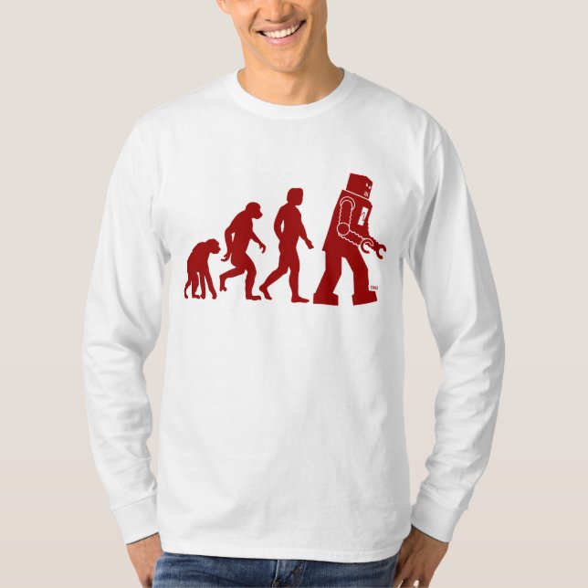 Robotevolution av manen in i roboten t shirt (Framsida)