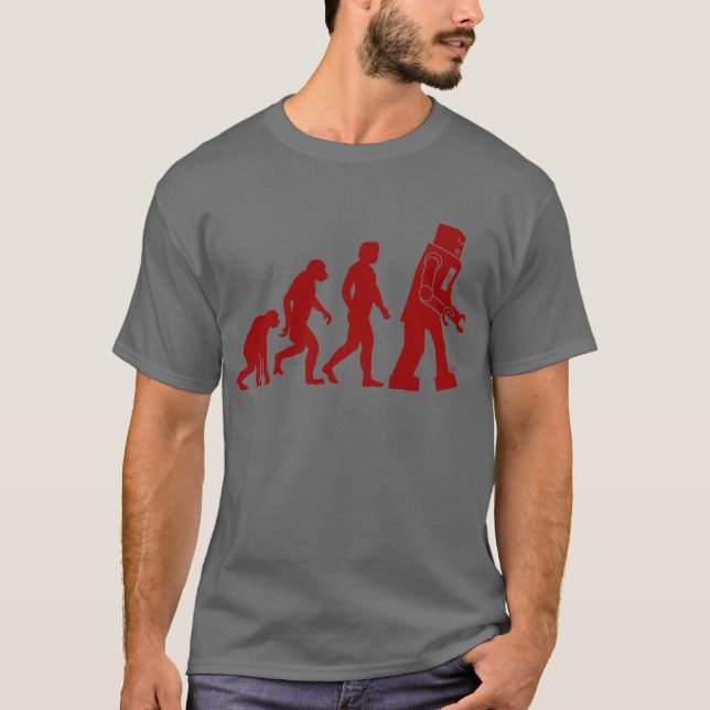 Robotevolution - från man in i robotar t-shirt (Framsida)