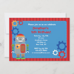 Robotfödelsedagsfest inbjudan