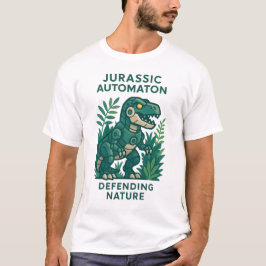 Robotic Dino Protecting Nature Illustration T Shirt