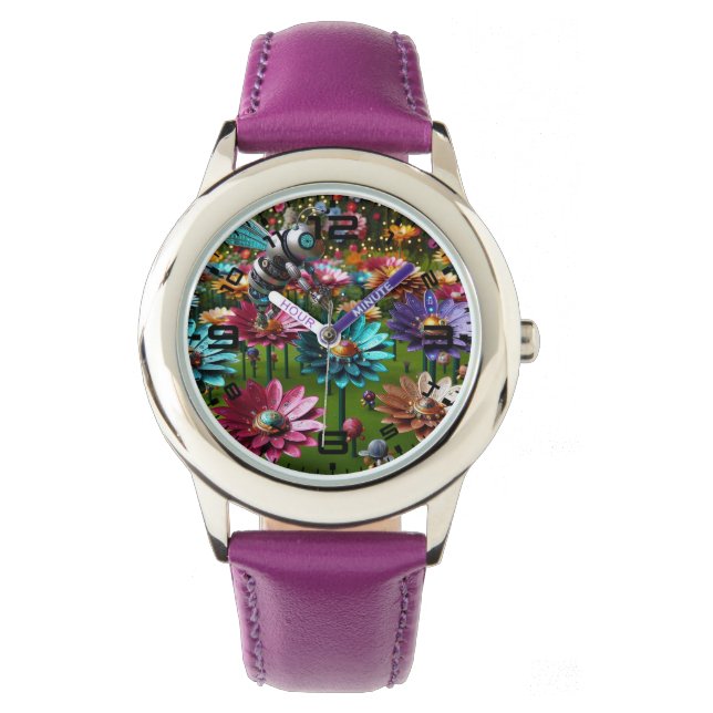 Robotic Flowers Lila Watch Armbandsur (Framsida)