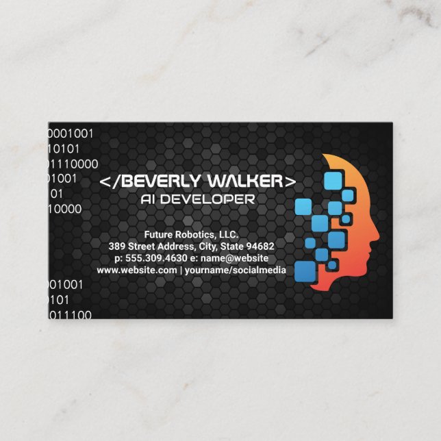 Robotic Human Tech | Konstgjord intelligens Visitkort (Framsida)