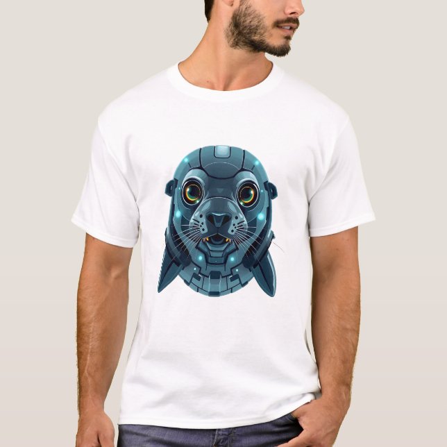 Robotic Seal Ansikte Art T Shirt (Framsida)