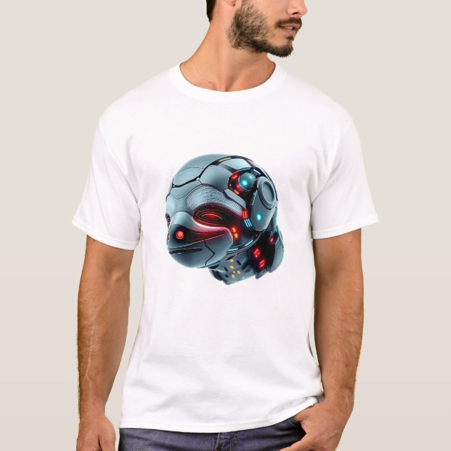 Robotic Sloth Ansikte Art T Shirt (Framsida)