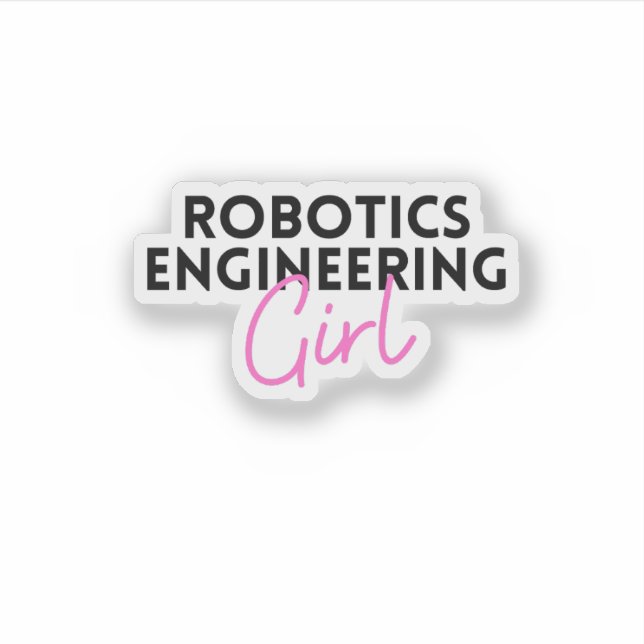 Robotics Engineering Girl Klistermärken (Framsida)