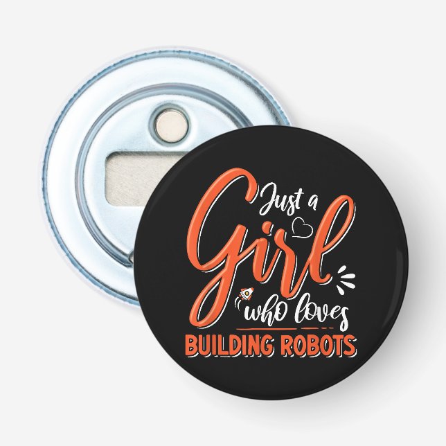 Robotics Ingenjör Robot Älskare Engineering Girl R Flasköppnare (Framsidan)