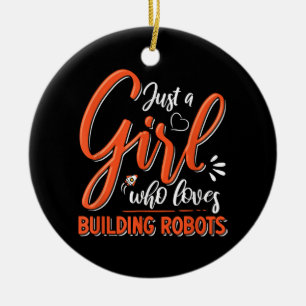 Robotics Ingenjör Robot Älskare Engineering Girl R Julgransprydnad Keramik