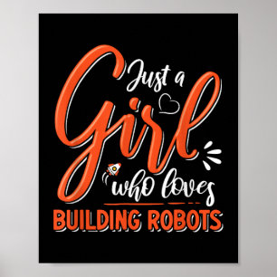 Robotics Ingenjör Robot Älskare Engineering Girl R Poster