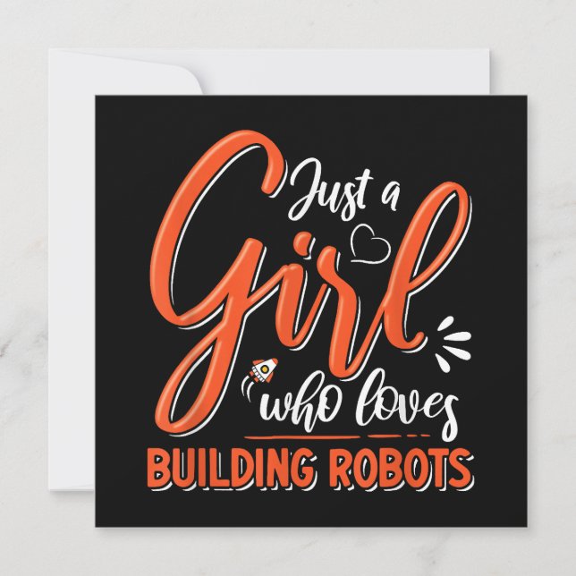 Robotics Ingenjör Robot Älskare Engineering Girl R Tack Kort (Framsida)