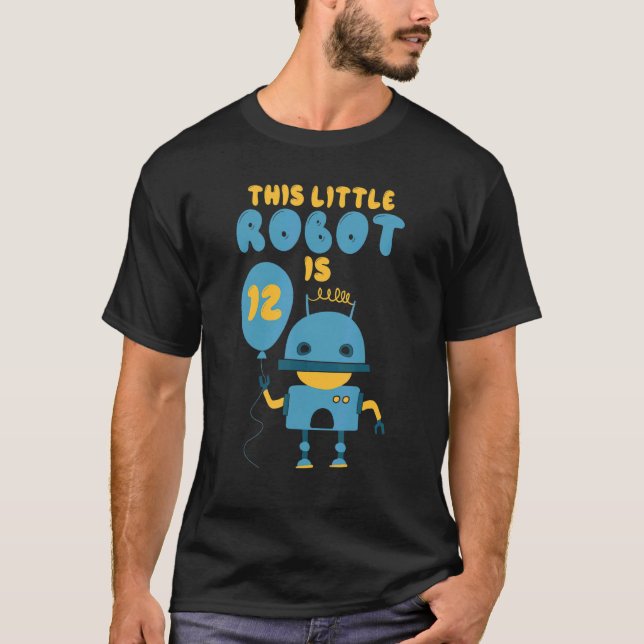 Robotics Robot är 12 födelsedagar T Shirt (Framsida)