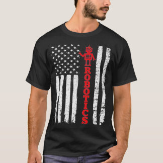 Robotics USA American Flagga Robots T Shirt