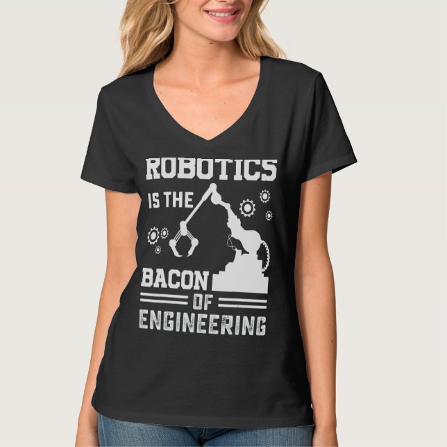 Robotik är bakterien hos ingenjörsmannen Robot Mec T Shirt (Framsida)