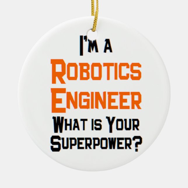 robotingenjör julgransprydnad keramik (Framsidan)